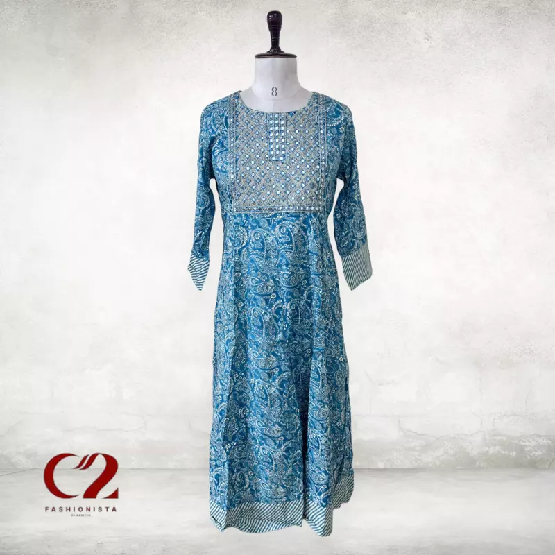 Mirror Cotton Mixed Rayon Kurti Mirror Cotton Mixed Rayon Kurti