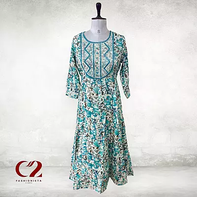 Mirror Cotton Mixed Rayon Kurti