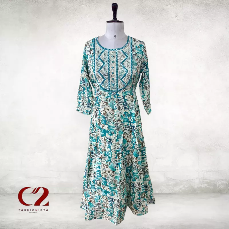 Mirror Cotton Mixed Rayon Kurti Mirror Cotton Mixed Rayon Kurti