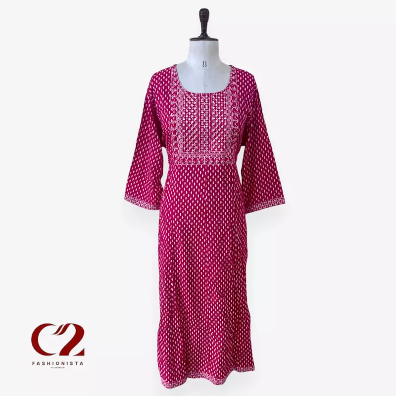 Cotton Mixed Rayon Kurti Cotton Mixed Rayon Kurti