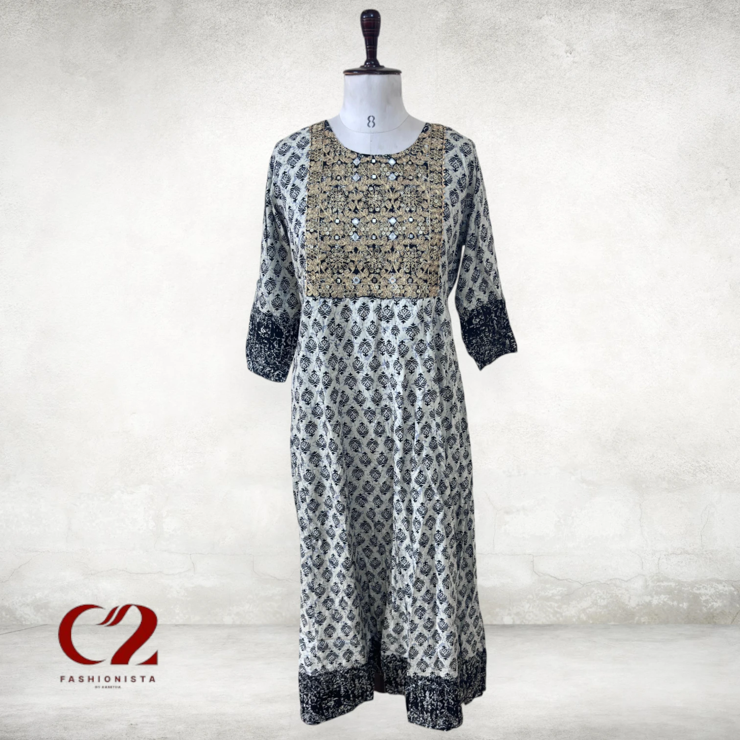 Gold Embroidery Cotton Mixed Rayon Kurti Gold Embroidery Cotton Mixed Rayon Kurti