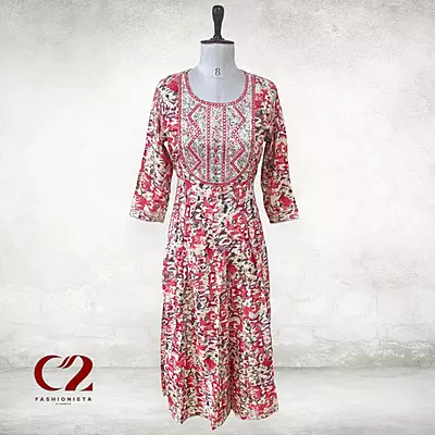 Mirror Cotton Mixed Rayon Kurti