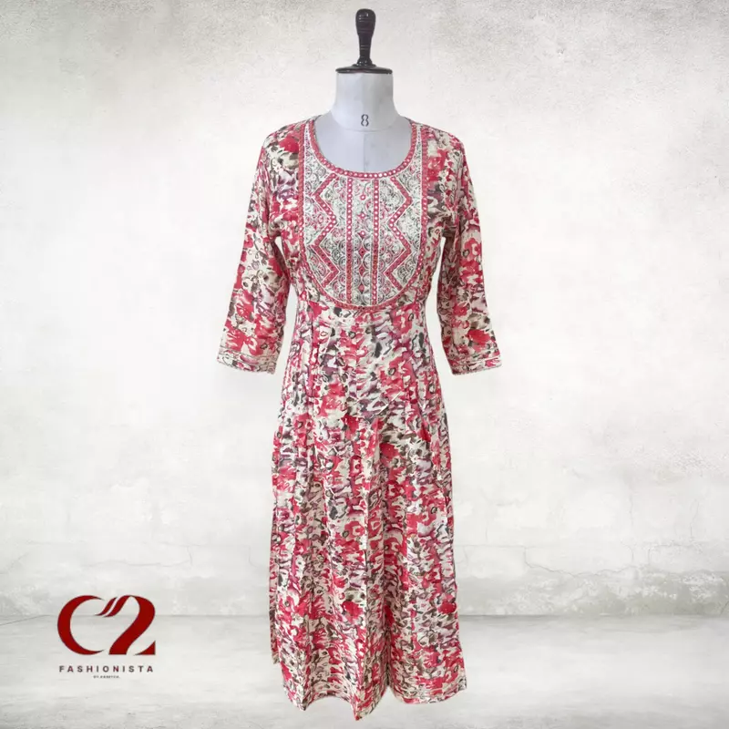 Mirror Cotton Mixed Rayon Kurti Mirror Cotton Mixed Rayon Kurti