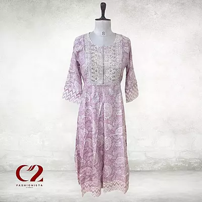 Vanisha  Cotton Mixed Rayon Kurti