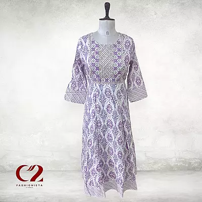 Sangria Cotton Mixed Rayon Kurti