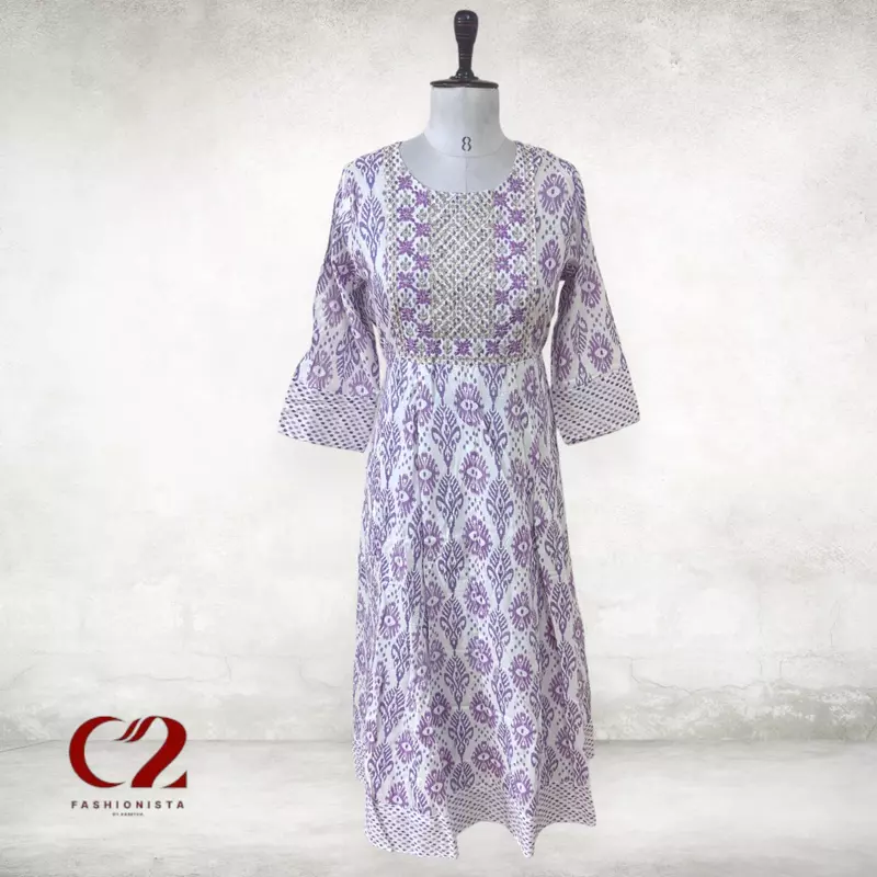 Sangria Cotton Mixed Rayon Kurti Sangria Cotton Mixed Rayon Kurti