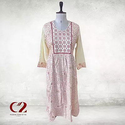 Mirror Cotton Mixed Rayon Kurti
