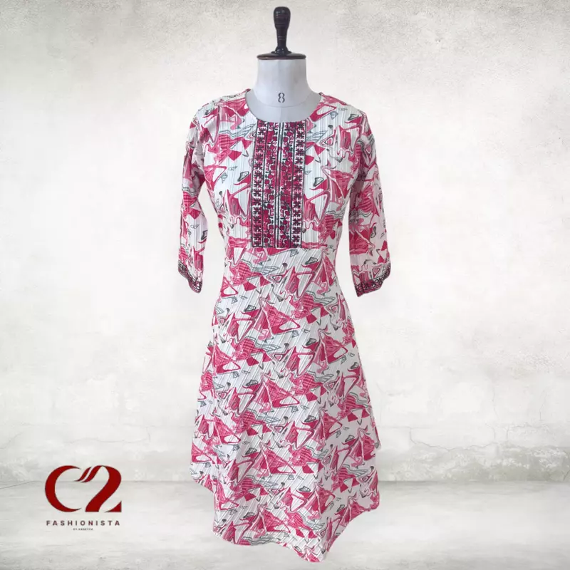 Painting Cotton Mixed Rayon Kurti Painting Cotton Mixed Rayon Kurti