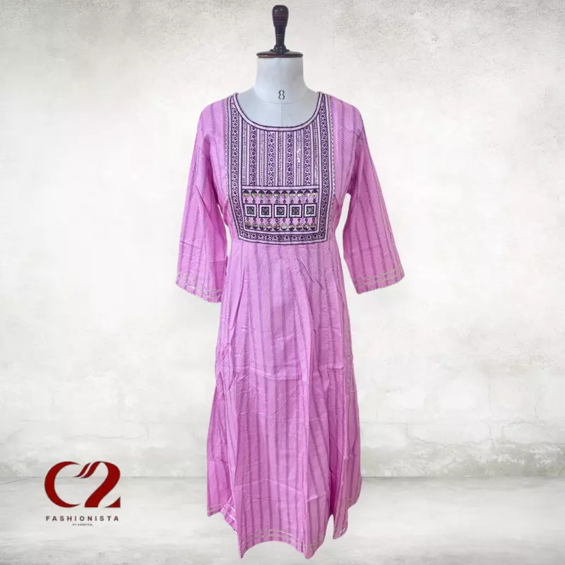 Sequence Cotton Mixed Rayon Kurti Sequence Cotton Mixed Rayon Kurti