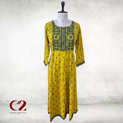 Mirror Cotton Mixed Rayon Kurti