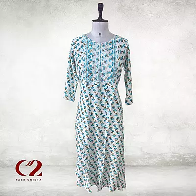 Sequence  Cotton Mixed Rayon Kurti