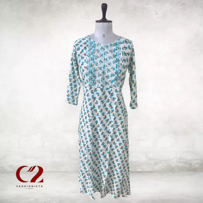 Sequence Cotton Mixed Rayon Kurti Sequence Cotton Mixed Rayon Kurti