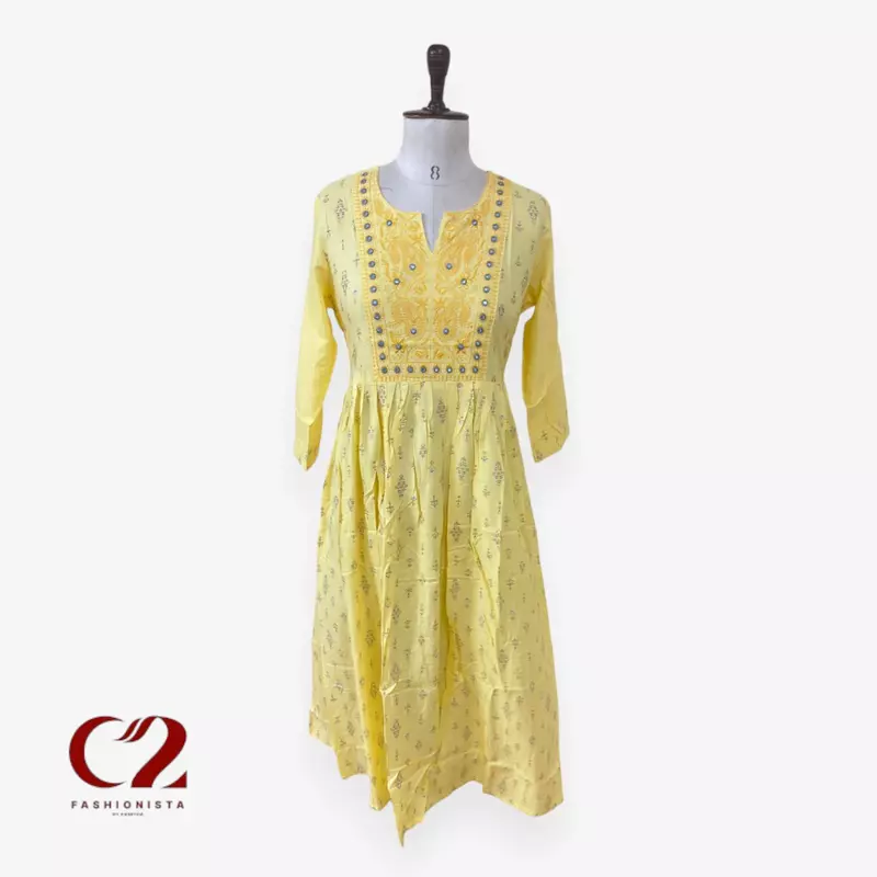 Cotton Mixed Rayon Kurti Cotton Mixed Rayon Kurti